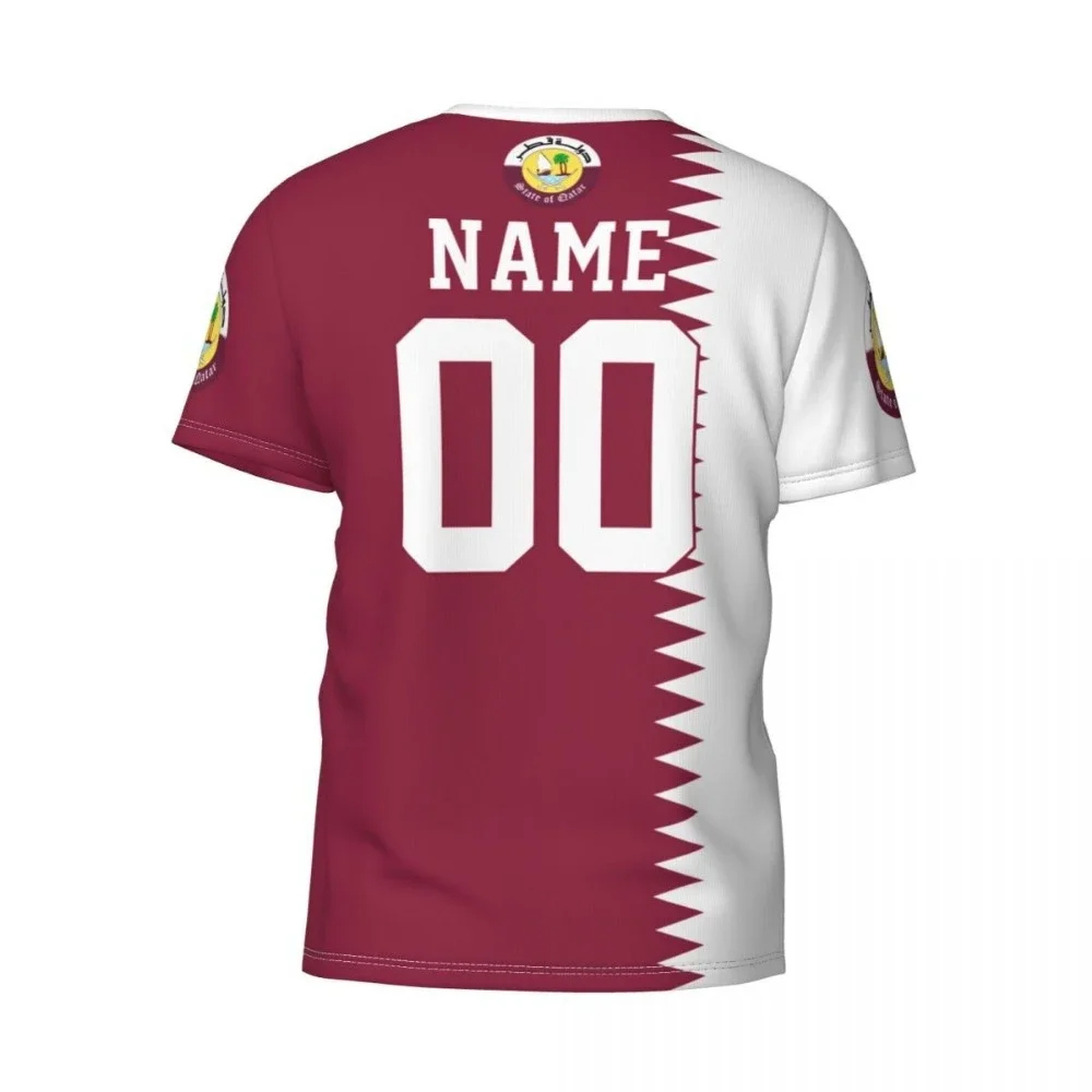 Qatar Flag Emblem Graphic T Sh - Summer Clothing Wholesale recension och pris