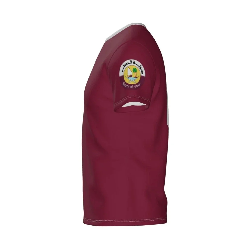 Qatar Flag Emblem Graphic T Sh - Summer Clothing Wholesale recension och pris