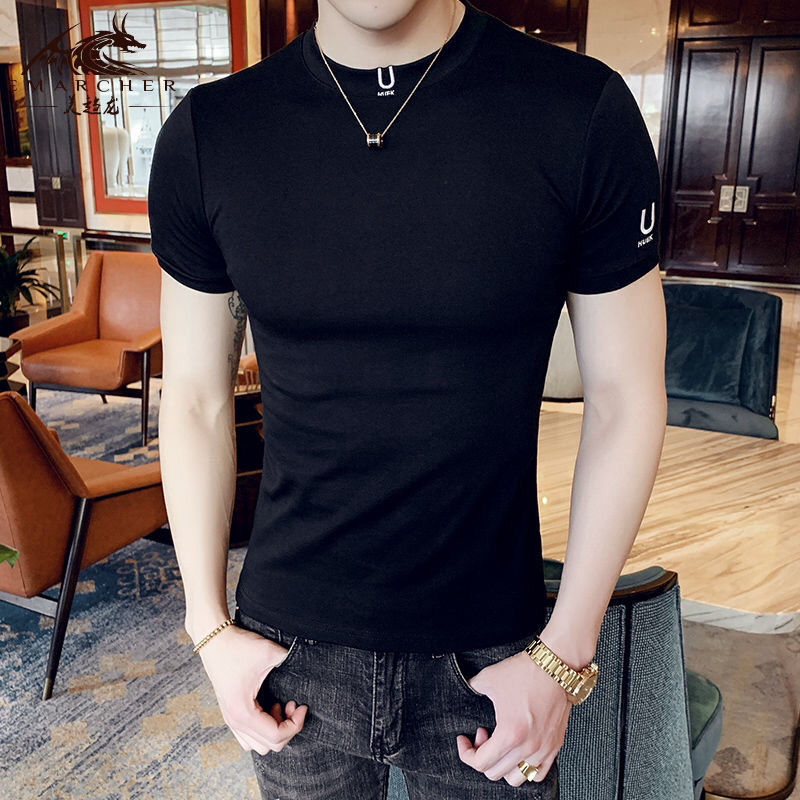Black T Shirt for Men Plain Cl - Summer Clothing Wholesale recension och pris