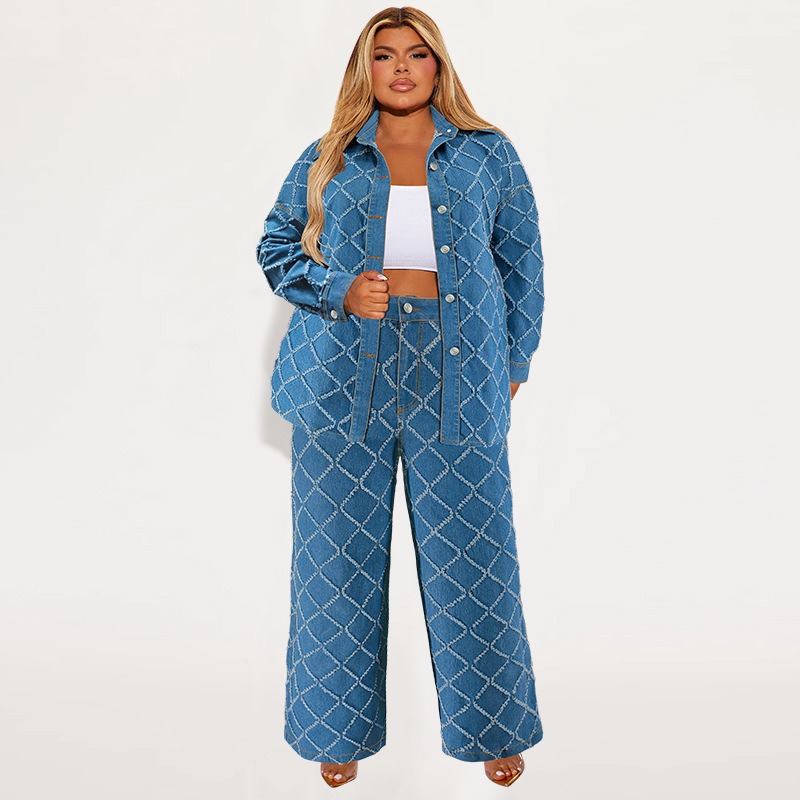 Wmstar Plus Size Denim Two Pie - Summer Clothing Wholesale recension och pris